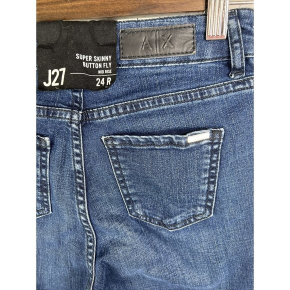 Armani Exchange J27 Super Skinny Button Fly Jeans - Size 24, NWT - Picture 5 of 14
